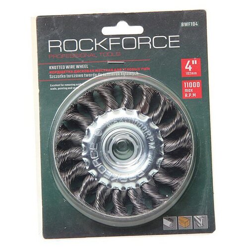 Кордщетка ROCKFORCE RF-BWF104 кордщетка rf bwf004 дисковая латунная для ушм 100мм в блистере rockforce 1