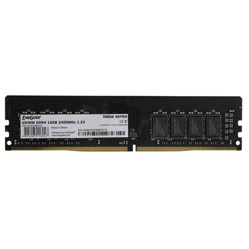 Оперативная память ExeGate Value 16 ГБ DDR4 2400 МГц DIMM CL17 EX283086RUS модуль памяти ddr4 4gb kimtigo kmku4g8582400 pc4 19200