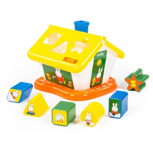 Развивающая игрушка Полесье Логический домик Миффи, 6 дет., белый/желтый развивающая игрушка полесье смурфики логический грузовичок 1 голубой красный желтый