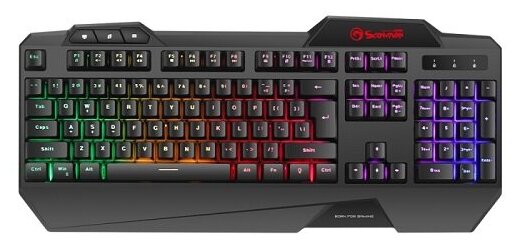 Клавиатура и мышь игровые Marvo CM306 проводной комплект с подсветкой + игровой коврик - черные