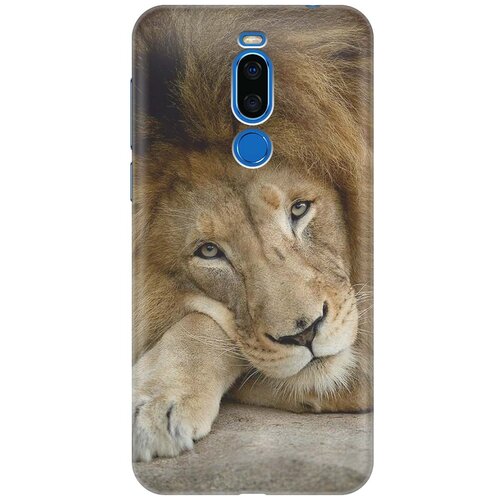 фото Gosso ультратонкий силиконовый чехол-накладка для meizu x8 с принтом "спокойный лев"