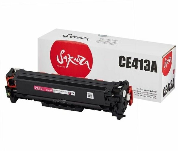 Картридж Sakura CE413A (305A) для HP LJ 400M451DN/LJ 400M451DW/LJ 400451NW/MFP-M475DW/MFP-M475DN, пурпурный, 2600 к.