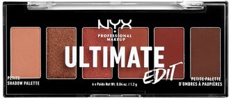 NYX professional makeup Палетка теней Ultimate Edit Petite Shadow Palette warm neutrals