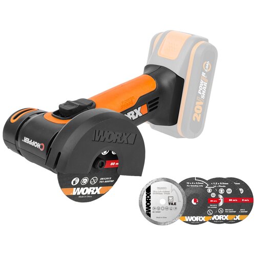 Аккумуляторная УШМ Worx WX801.9 0 коробка, 76 мм, без аккумулятора