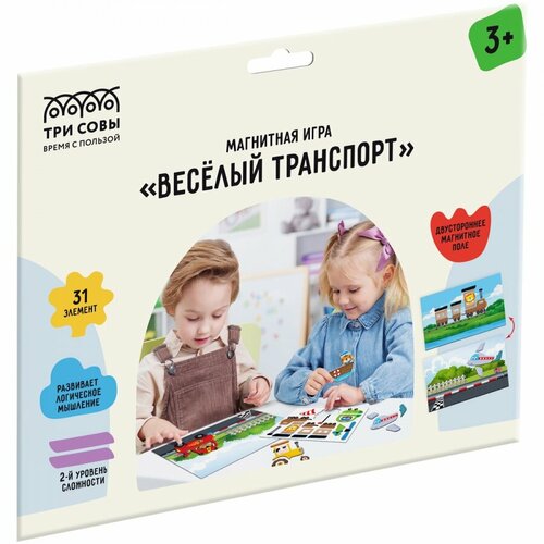 Игра развивающая на магнитах Три Совы "Веселый транспорт", 31 эл. (МИ_48720)