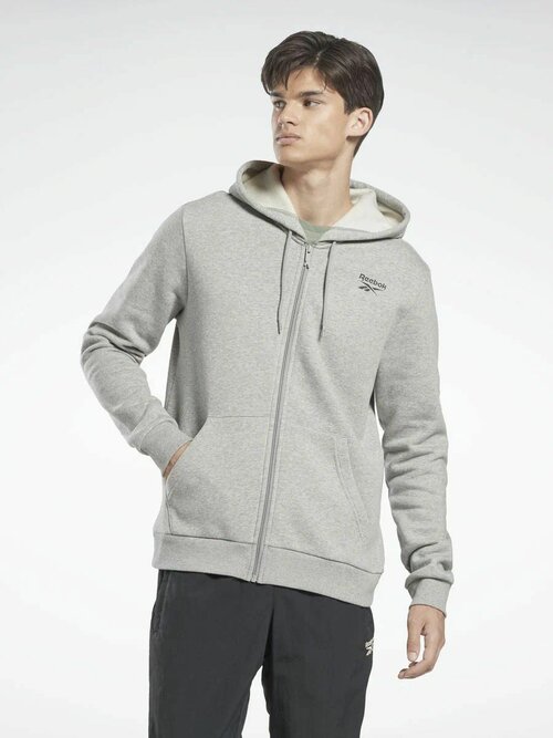 Толстовка Reebok RI LEFT CHEST LOGO FZ, размер L, серый