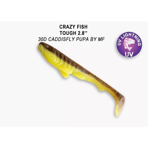 Силиконовая приманка мягкая съедобная Crazy Fish Tough 2.8 70 мм 59-70-30d-6 5 шт.