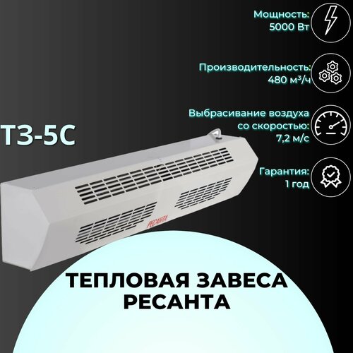 Воздушно-тепловая завеса РЕСАНТА ТЗ тепловая завеса элвин тз 4 5