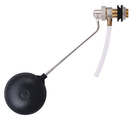 фото Клапан поплавковый д/сливного бачка унитаза (поплавок-90мм), БОК. подводка - 1/2". PF WCV 590