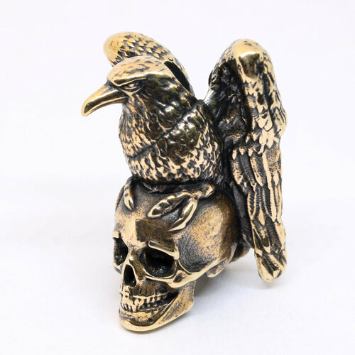 Бусина Ворон с черепом Авторская бронза Рязанская литейная мастерская