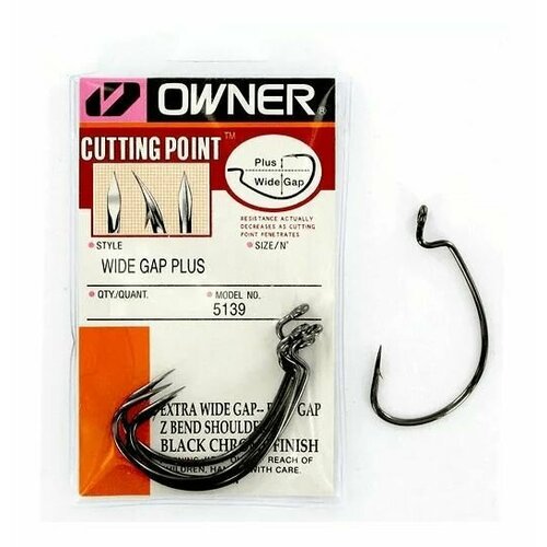 Крючки офсетные Owner 5139 № 4/0 (5шт) Wide Gap Plus