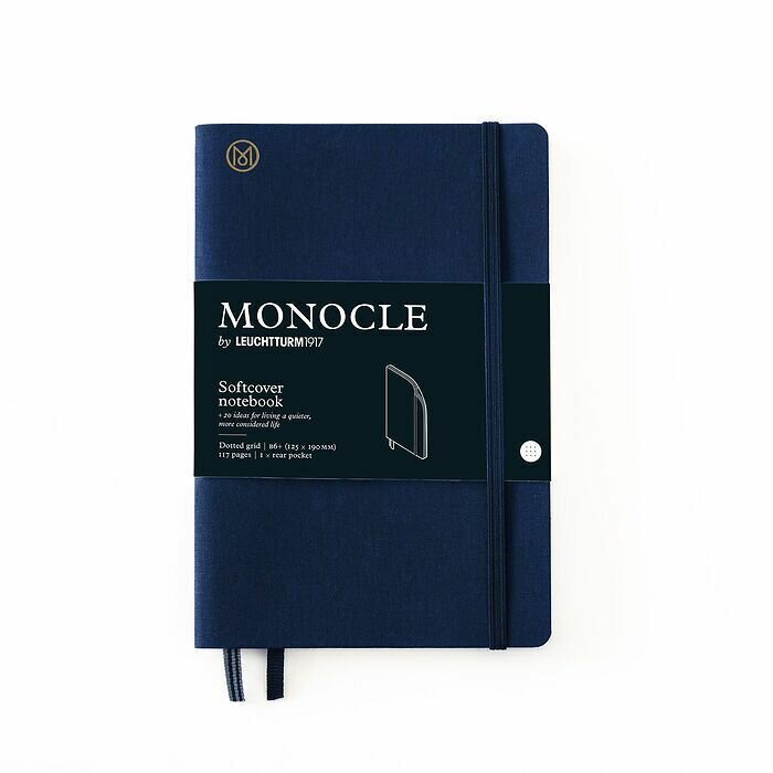 Блокнот Leuchtturm1917 Monocle B6+ (12.5x19см.) 80г/м2 - 128 стр. в точку, мягкая обложка, цвет: Синий Неви