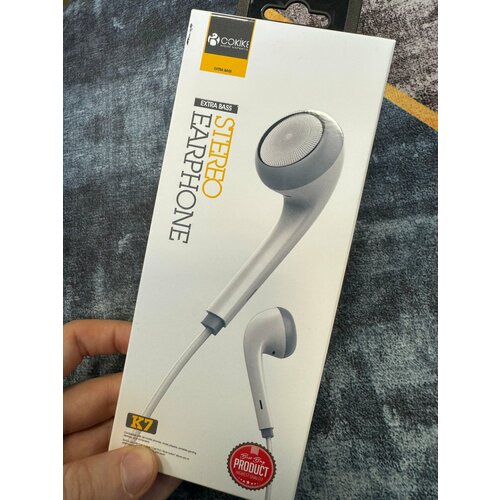 Проводные наушники капельки с микрофоном Cokike K7 116 Дцб 130см 32 Ом разъем 35мм для старых телефонов магнитолы радио MP3-плеера VR-оч 588₽