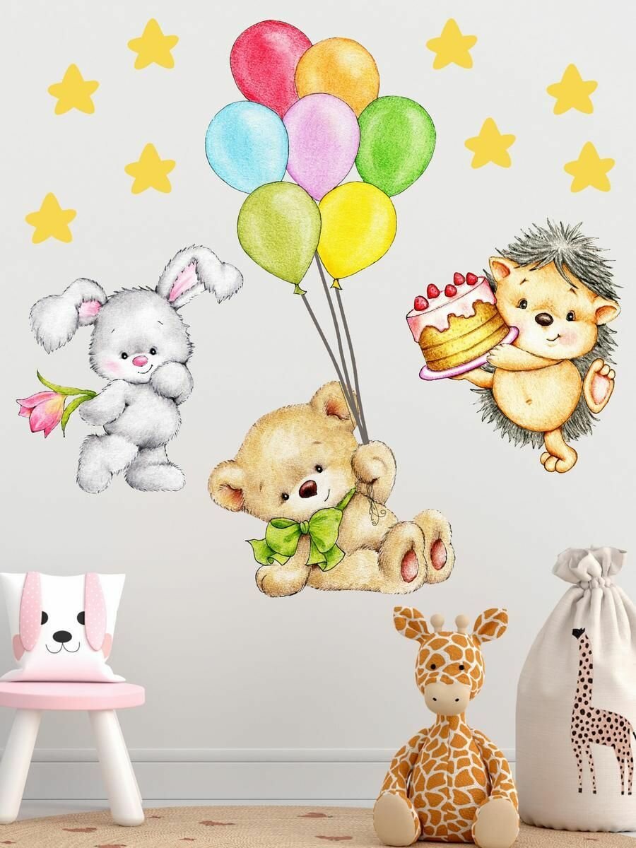 фото Интерьерные наклейки на стену для декора и интерьера дома; на окна, обои и мебель в детскую комнату Stiker