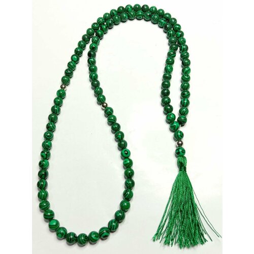 Мусульманские четки из малахита 99 бусины, диаметр 8 мм. в коробке