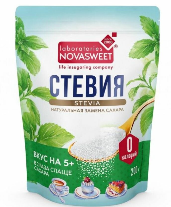 Сахарозаменитель Novasweet Стевия дой-пак, 200 г