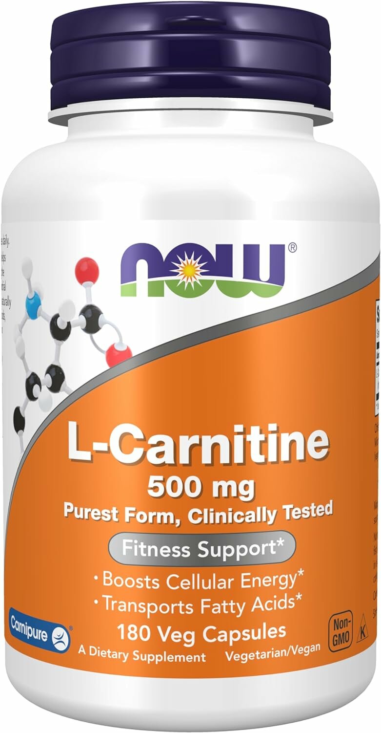 NOW L-Carnitine 500 mg 180 veg capsules (L-карнитин 500 мг)