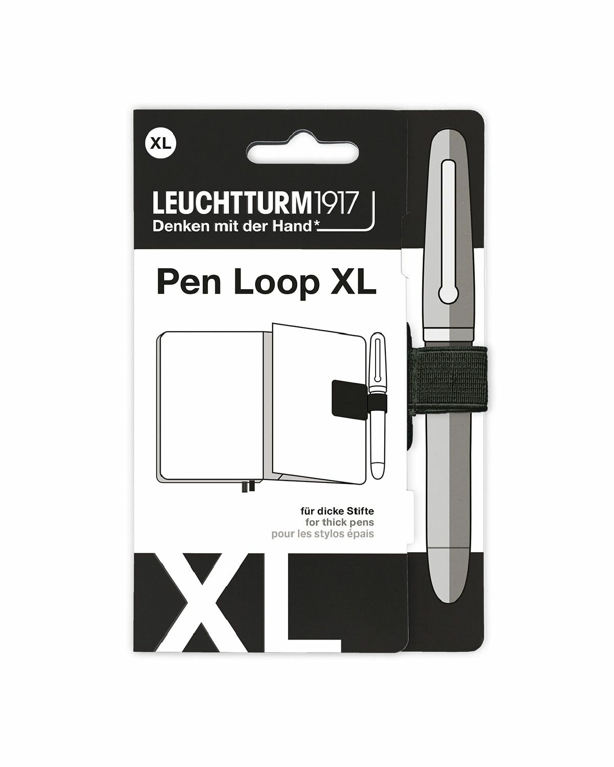 Петля самоклеящаяся Pen Loop XL (2см)для ручек на блокноты Leuchtturm1917 цвет Черный