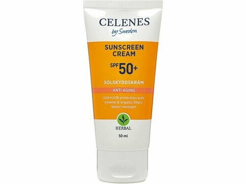 Солнцезащитный антивозрастной крем для лица SPF50+ Celenes HERBAL SUNSCREEN