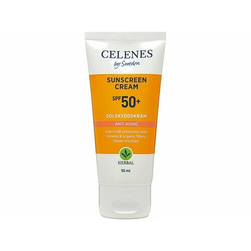 Солнцезащитный антивозрастной крем для лица SPF50+ Celenes HERBAL SUNSCREEN
