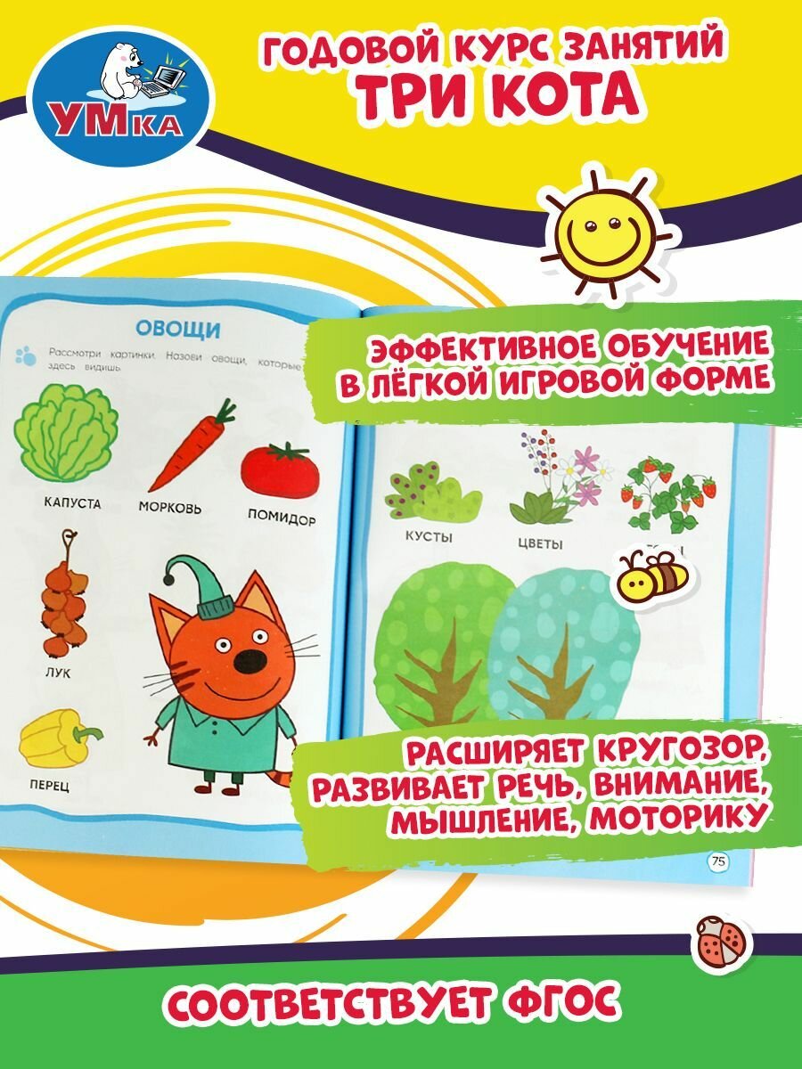 Книга Три кота . Годовой курс занятий. 2-3 года. 205Х280ММ, 96 стр. Умка в кор.15шт - фото №14