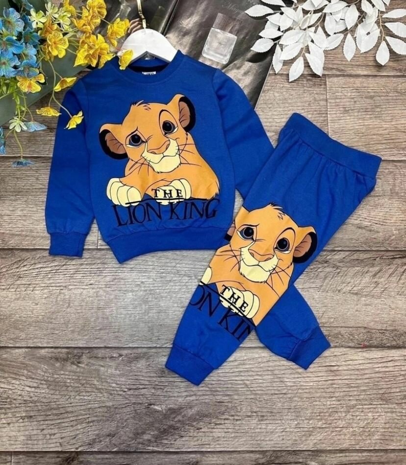 Комплект одежды с принтом Lion King134см синий