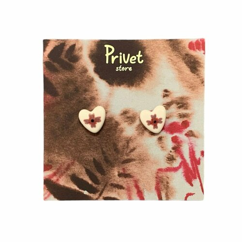 Серьги Privet store, белый