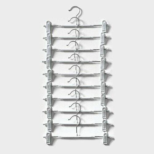 Вешалки для брюк и юбок с зажимами набор 10 шт 30125 см цвет белый 1163₽