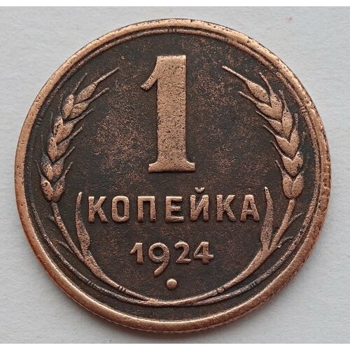 Монета 1 копейка 1924 СССР из оборота коллекционная монета 1 копейка 1924 г ссср