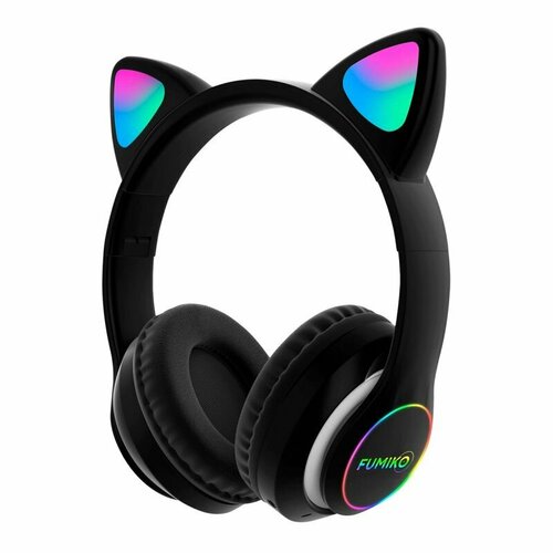 Полноразмерные беспроводные наушники Fumiko Neko Кошачьи уши 8ч400 mAhBluetoothAUX черные 1140₽