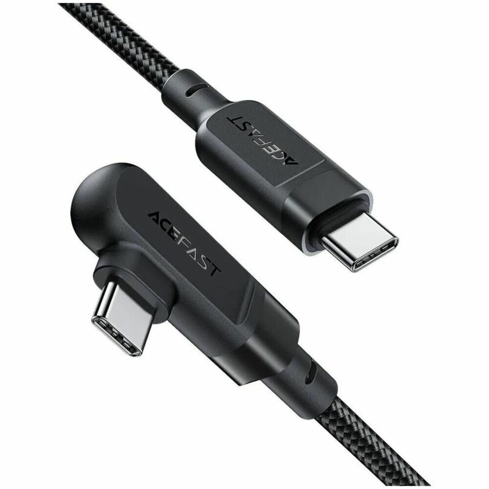 ACEFAST C5-03 USB-C to USB-C 100W right angled aluminum alloy charging data cable - Black