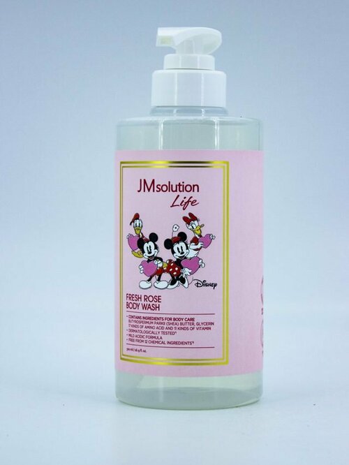 JMSOLUTION Гель для душа с ароматом розы LIFE DISNEY FRESH ROSE BODY WASH 500ml