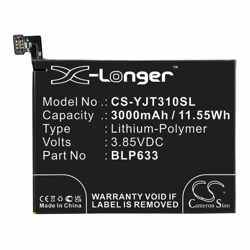 Аккумулятор для OnePlus BLP633, OnePlus 3T, Rain, A3010 - CS-YJT310SL от компании Cameron Sino аккумулятор для oneplus 3t blp633