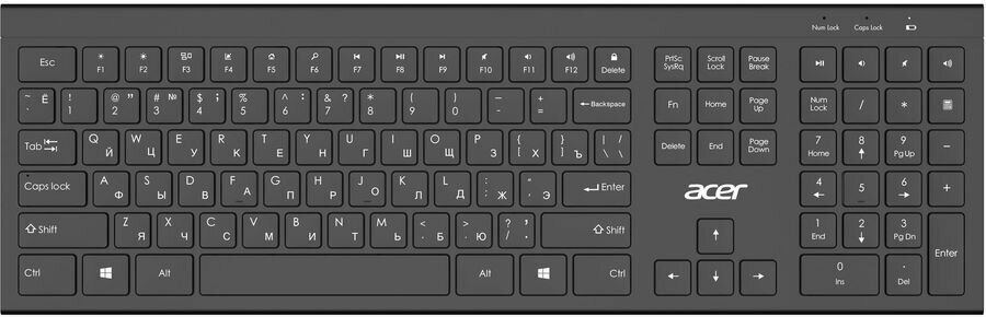 Клавиатура Acer OKR300, USB, Радиоканал, черный [zl. kbdee.014]