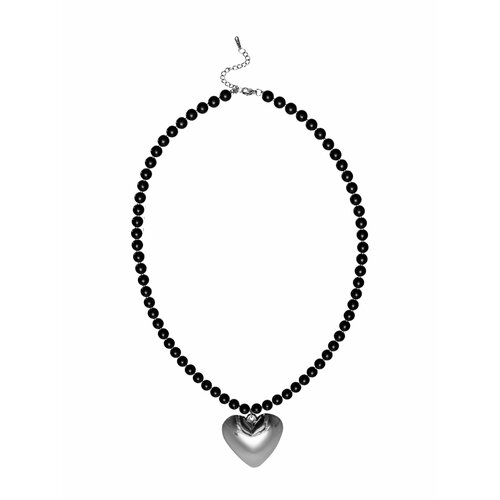 Колье Kalinka modern story, длина 76 см, черный/серебряный