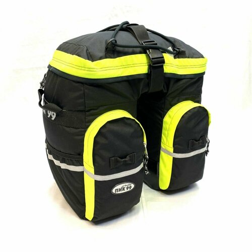 Велорюкзак-штаны на багажник, ПИК-99, ТРЕК-45М, черно-лимонный