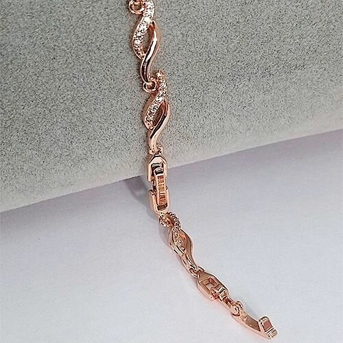 Браслет FJ Fallon Jewelry, фианит, искусственный камень, золото — фото 1