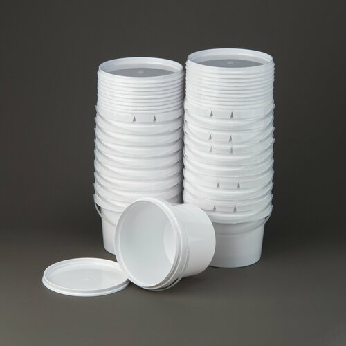 Ведерко 0,8 л пищевое с герметичной крышкой, для меда, для ягод, комплект 20 шт