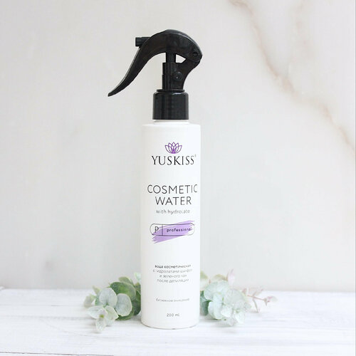 Вода косметическая с гидролатами шалфея и зеленого чая после депиляции YUSKISS, 200 мл