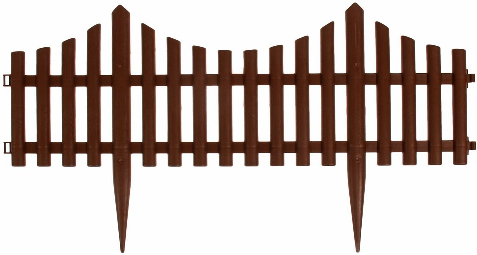 Ограждение декоративное сборное Greengo для клумб и грядок из пластика заборчик-бордюр садовый для дачи и сада 30 х 300 см 5 секций цвет коричневый