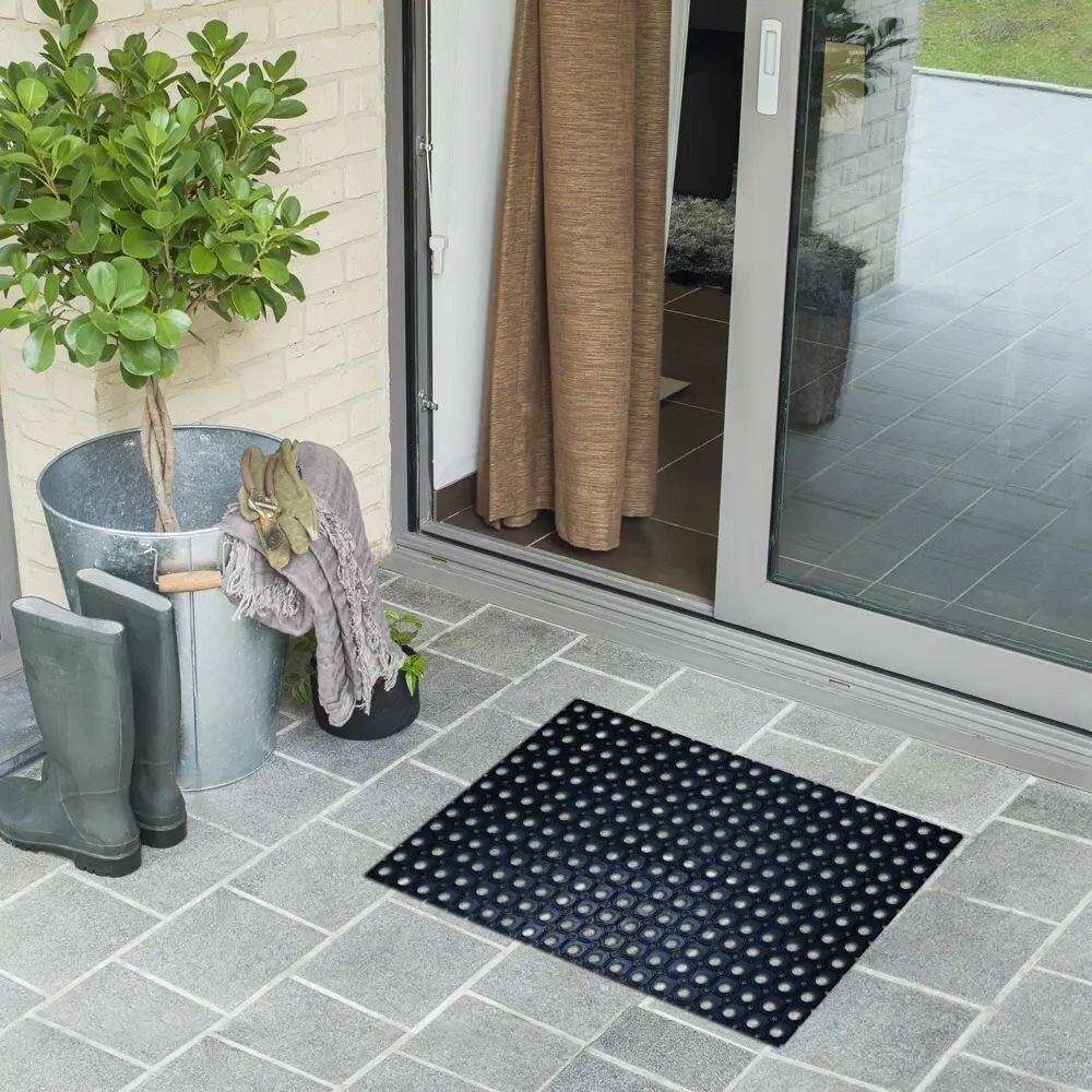 Коврик грязезащитный каучук 40x60 см цвет черный