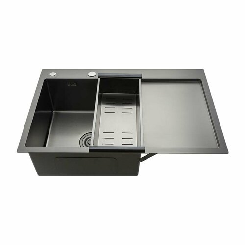 Врезная мойка для кухни Gappo нержавеющая сталь GS7850-6L цвет черный 29290₽