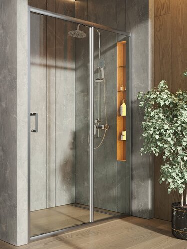 Изображение товара Душевое ограждение с раздвижной дверкой и профилем Orange E02-130tcr, хром