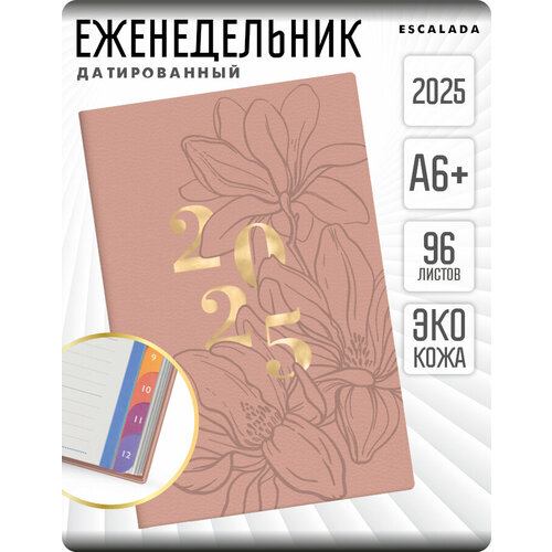 Еженедельник Escalada, датированный 2025, мягкий переплёт, 96 листов, А6+