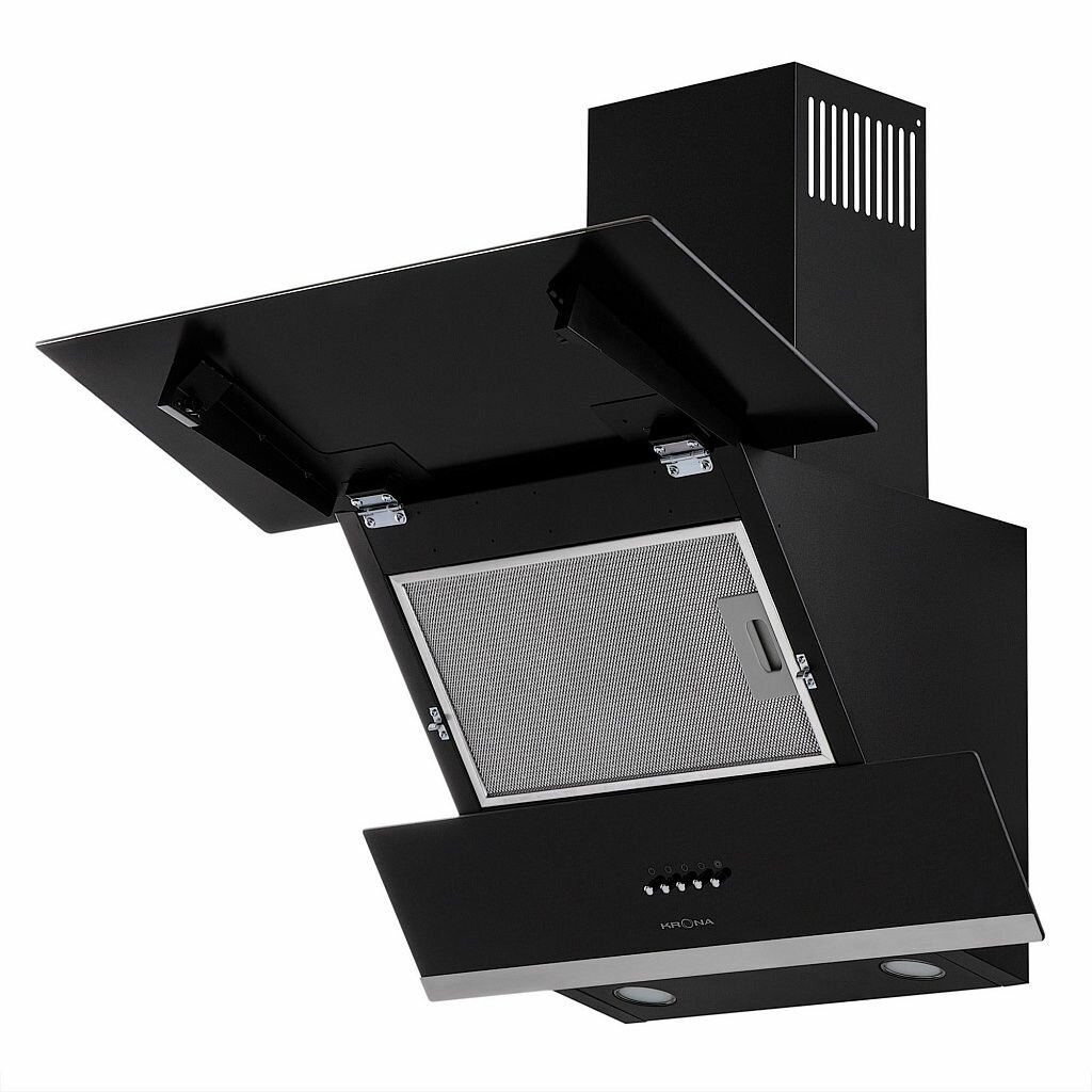 Пристенная вытяжка Krona IRIDA 600 black push button — фото 1