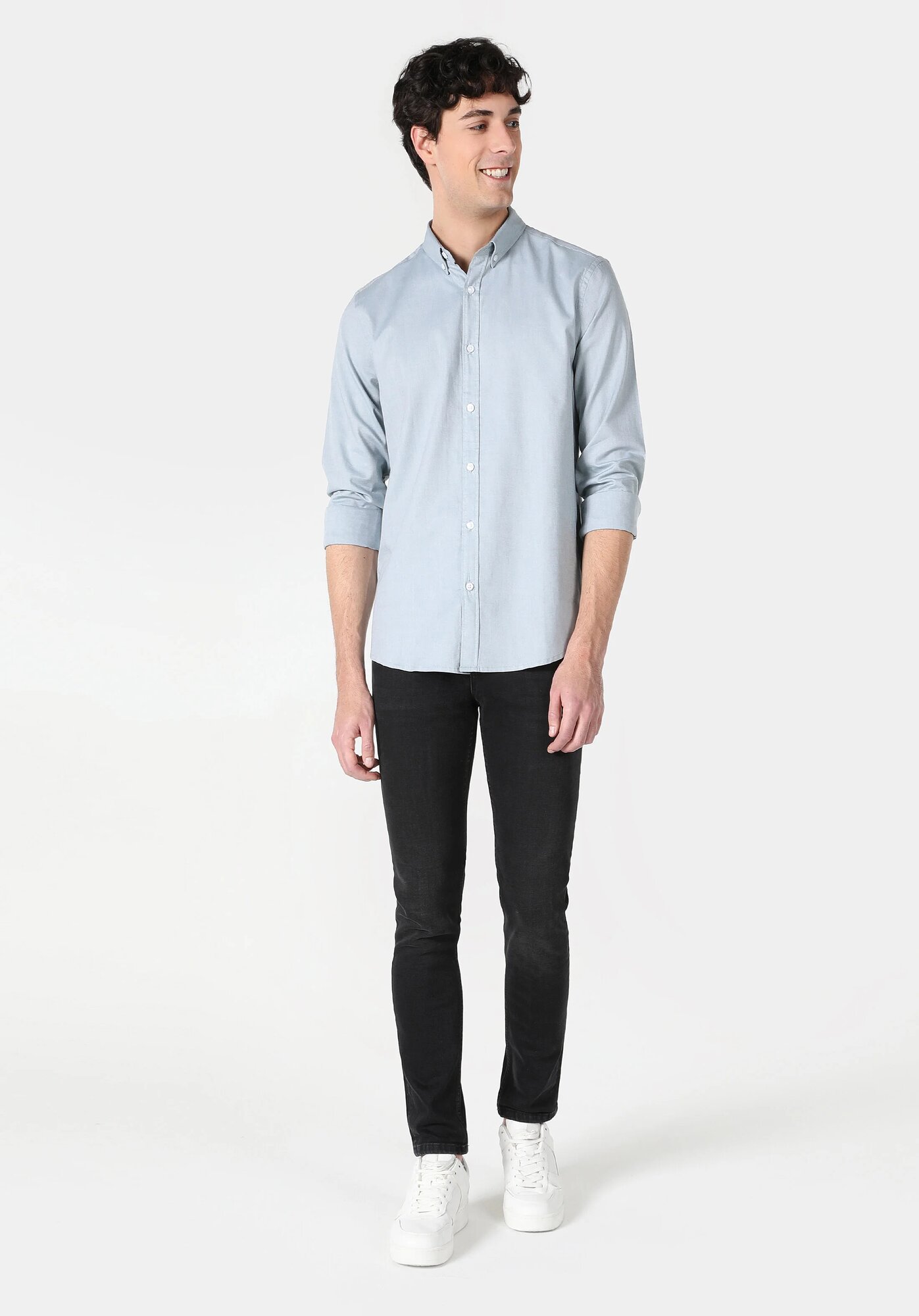 Рубашка COLIN'S Slim Fit, размер M, зелeный