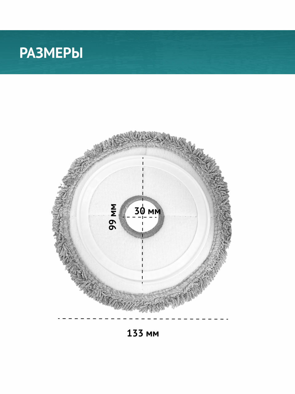 Салфетка MOП DOCTOR FILTERS, для робота пылесоса Lydsto W2, 2 шт — фото 1