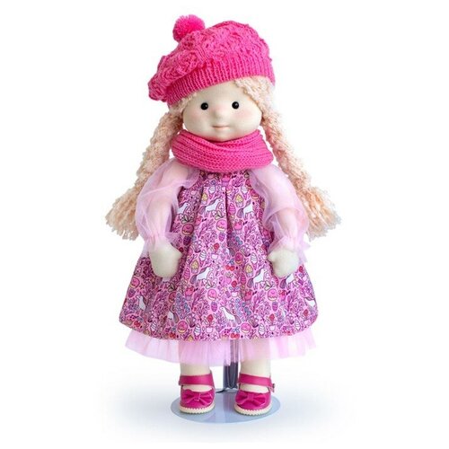 фото Мягкая кукла «аврора в шапочке и шарфе», 38 см budi basa collection