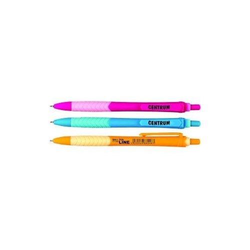фото Ручка шариковая line, с эргономичной резинкой для пальцев, чернила комбинированные на масляной основе, цвет чернил синиий, 0,7 мм centrum