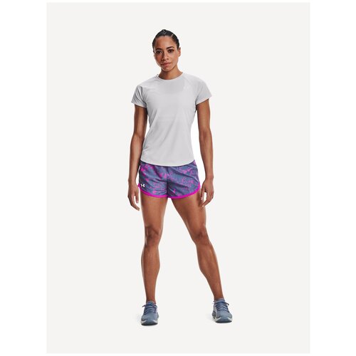 фото Шорты under armour ua fly-by 2.0 printed shorts, размер xs, mineral blue/meteor pink